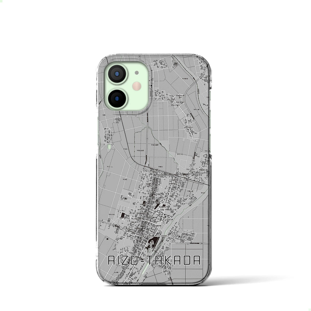 【会津高田(福島県)】地図柄iPhoneケース(クリアタイプ)
