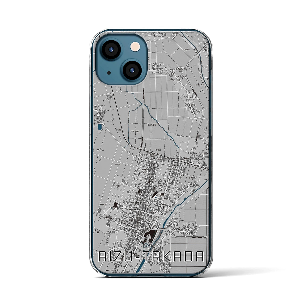 【会津高田(福島県)】地図柄iPhoneケース(クリアタイプ)