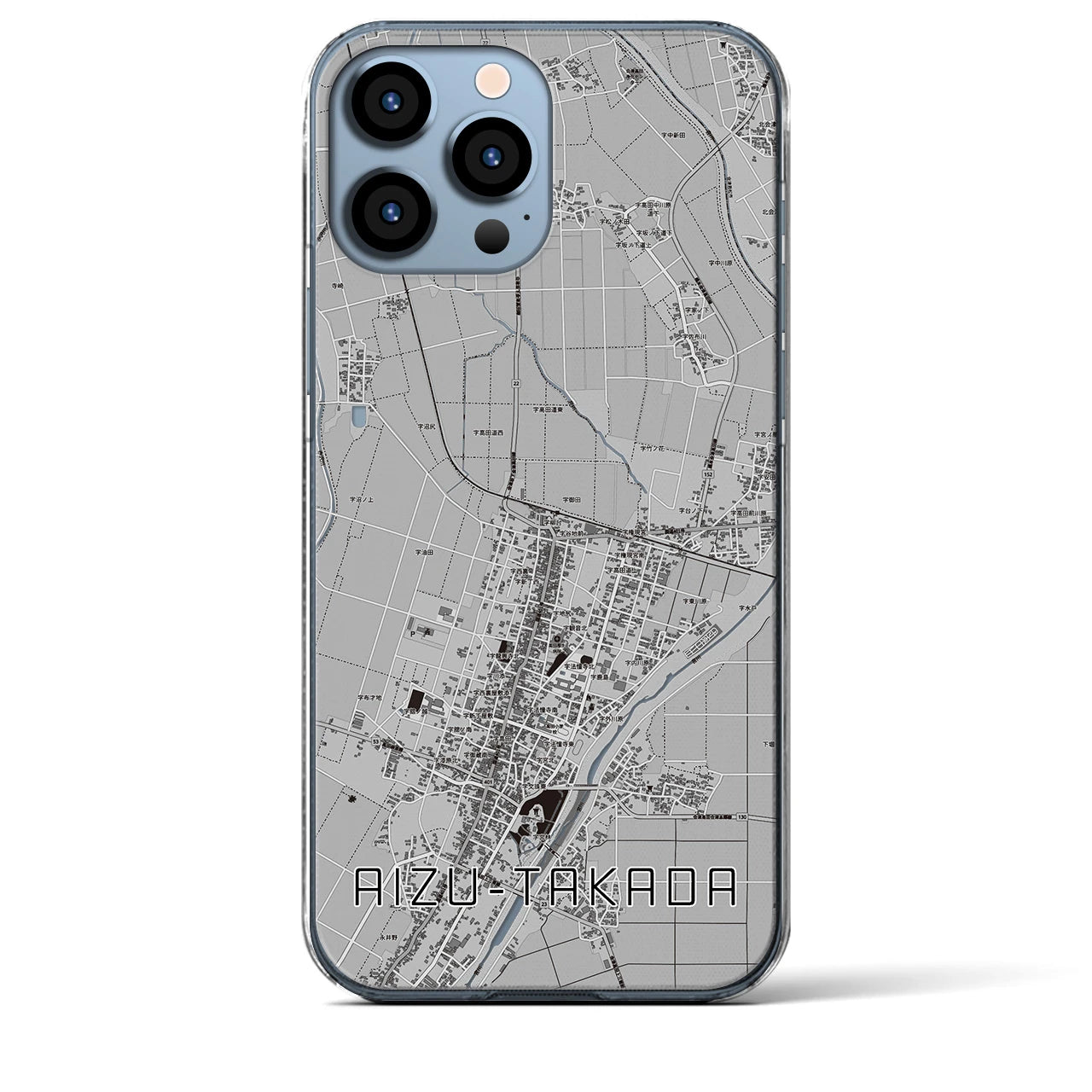 【会津高田(福島県)】地図柄iPhoneケース(クリアタイプ)