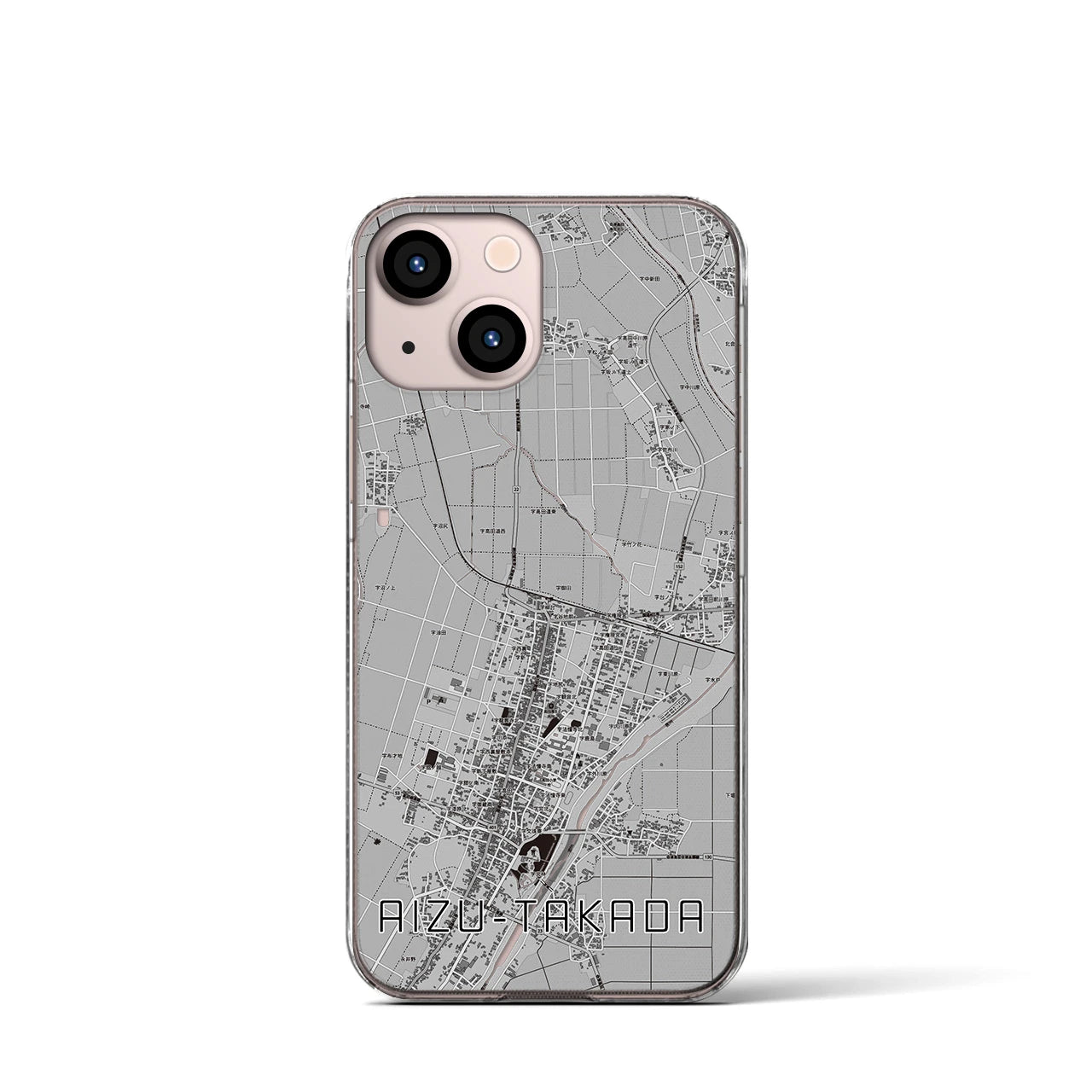 【会津高田(福島県)】地図柄iPhoneケース(クリアタイプ)