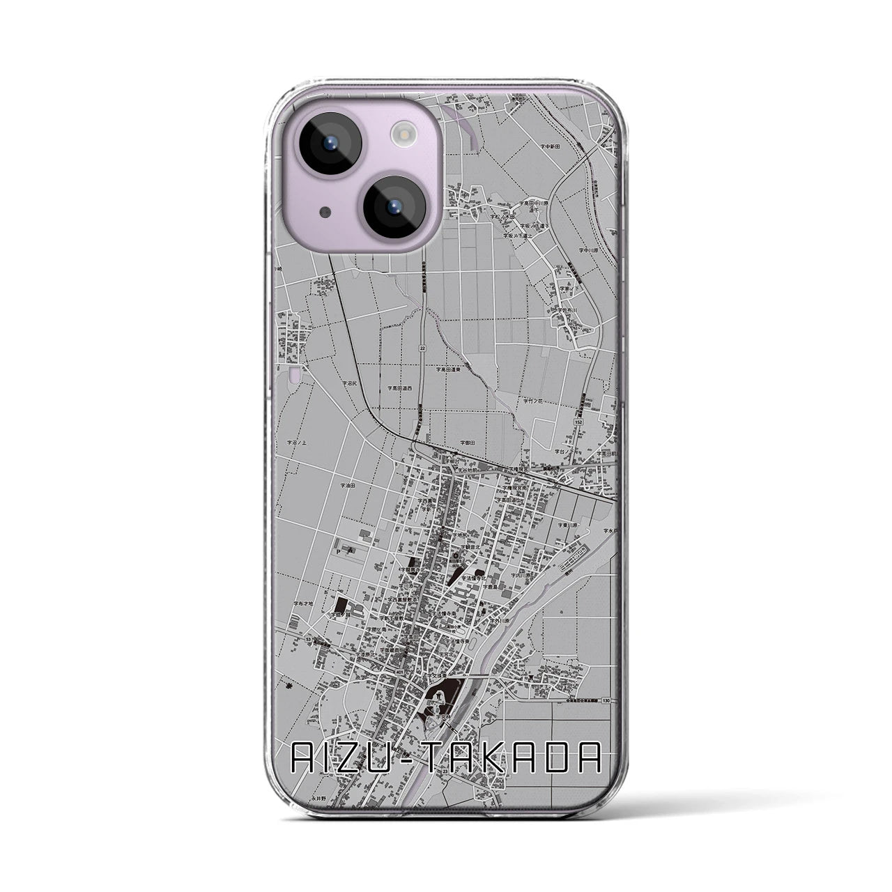 【会津高田(福島県)】地図柄iPhoneケース(クリアタイプ)