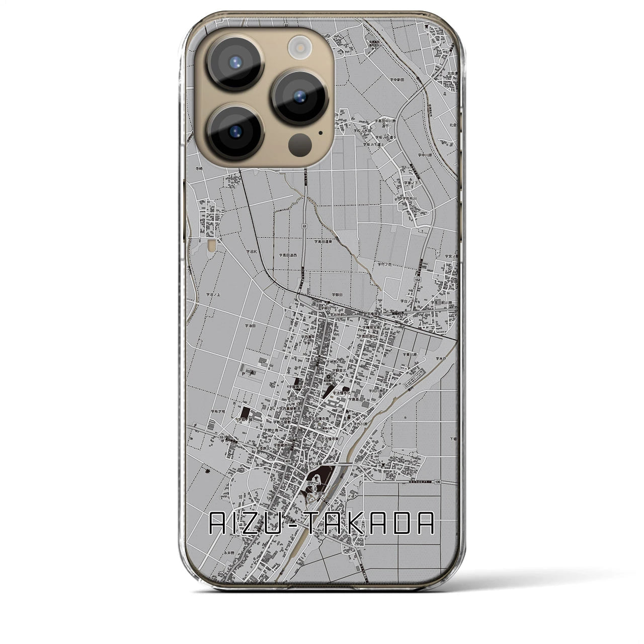 【会津高田(福島県)】地図柄iPhoneケース(クリアタイプ)