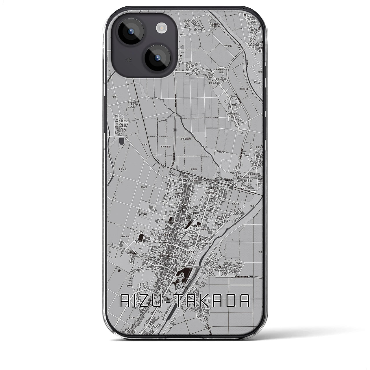 【会津高田(福島県)】地図柄iPhoneケース(クリアタイプ)