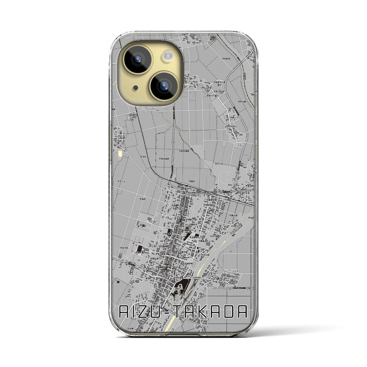 【会津高田(福島県)】地図柄iPhoneケース(クリアタイプ)