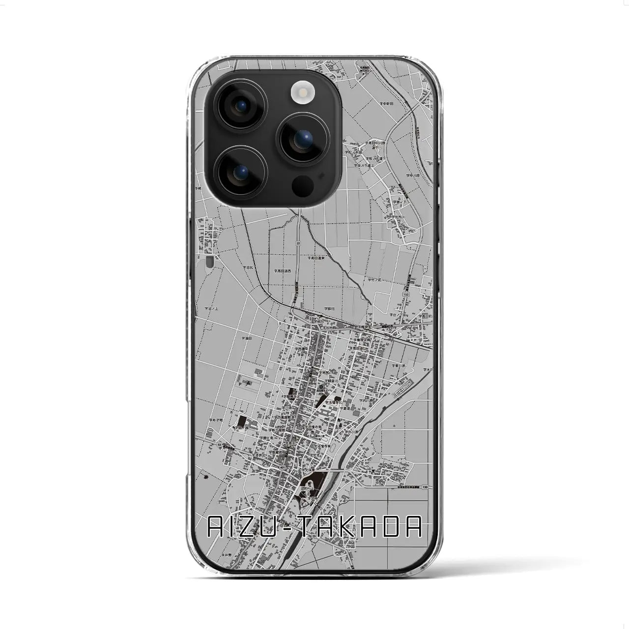 【会津高田(福島県)】地図柄iPhoneケース(クリアタイプ)