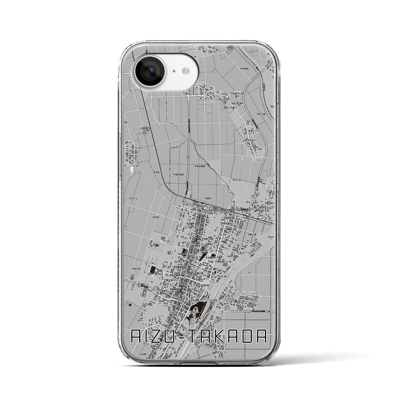 【会津高田(福島県)】地図柄iPhoneケース(クリアタイプ)