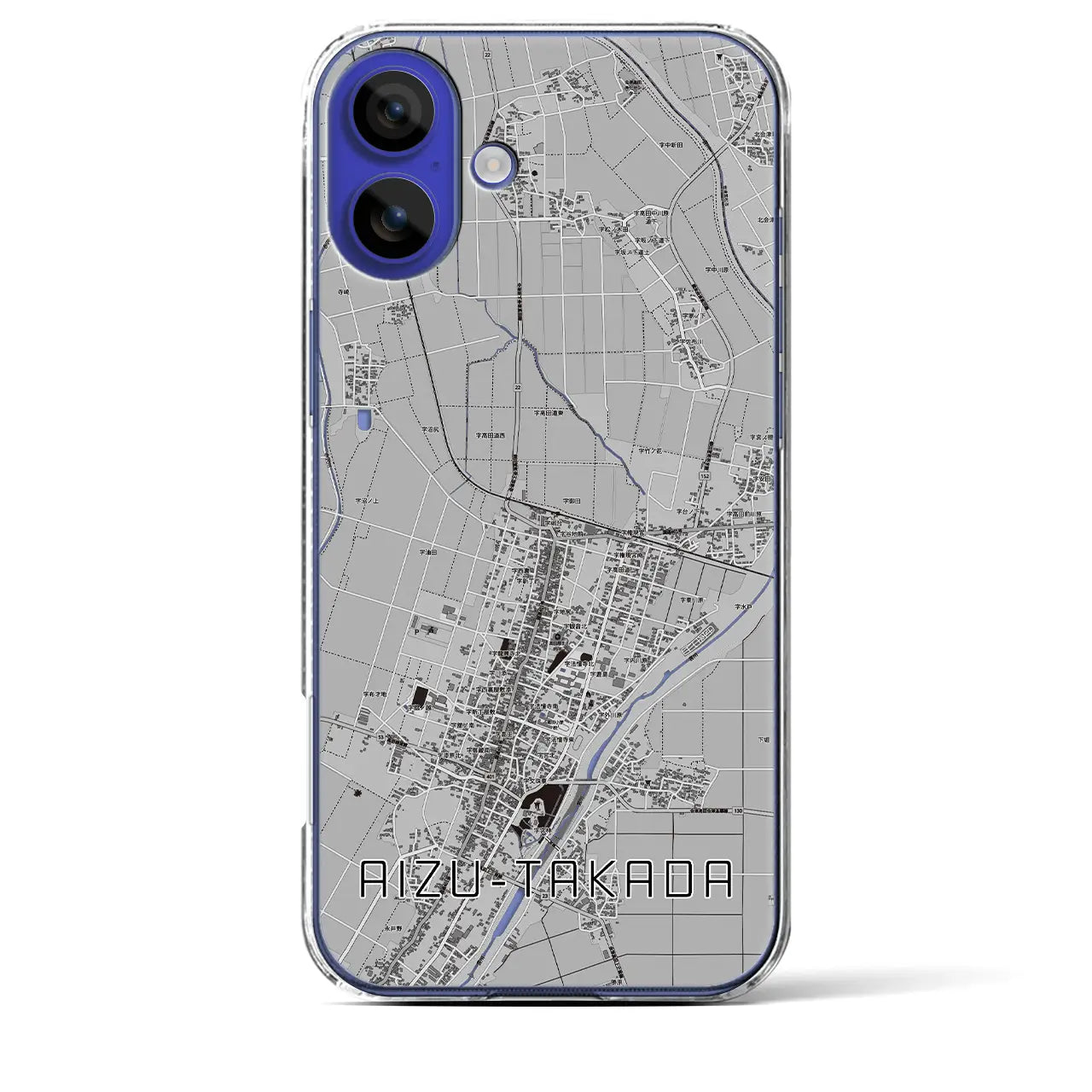 【会津高田(福島県)】地図柄iPhoneケース(クリアタイプ)