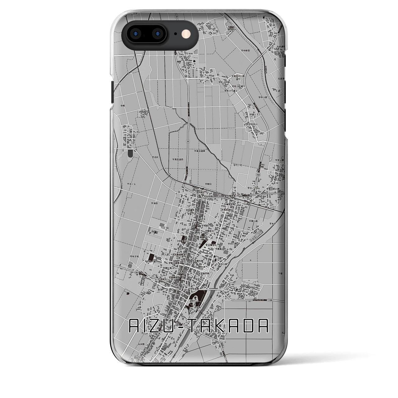 【会津高田(福島県)】地図柄iPhoneケース(クリアタイプ)