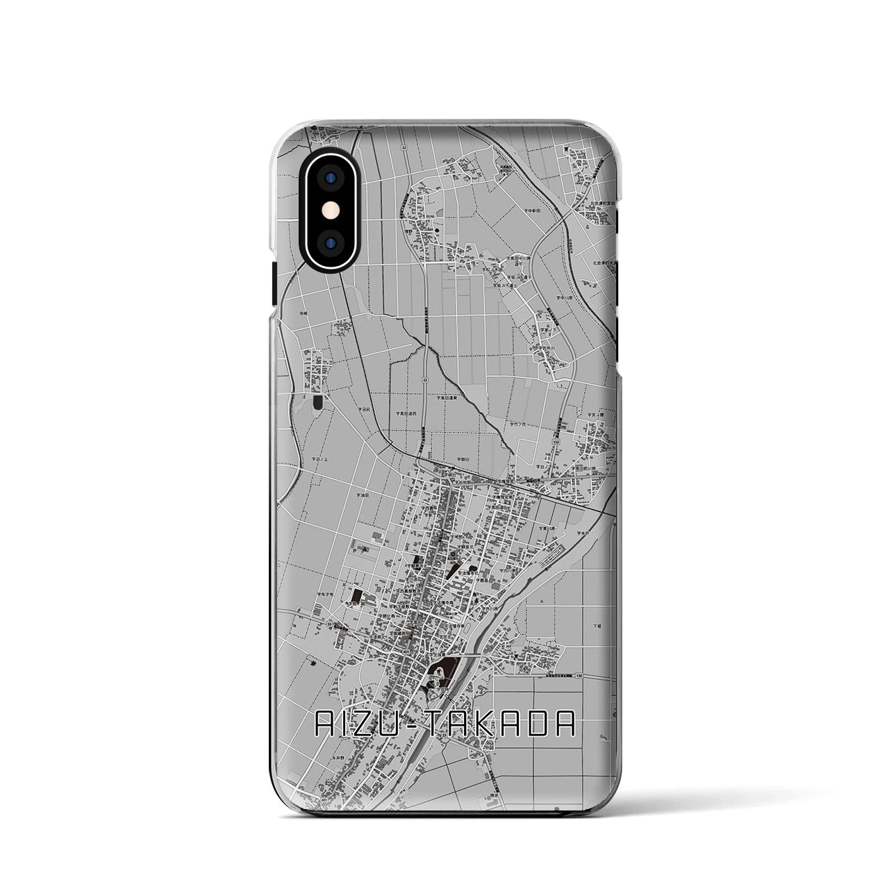 【会津高田(福島県)】地図柄iPhoneケース(クリアタイプ)