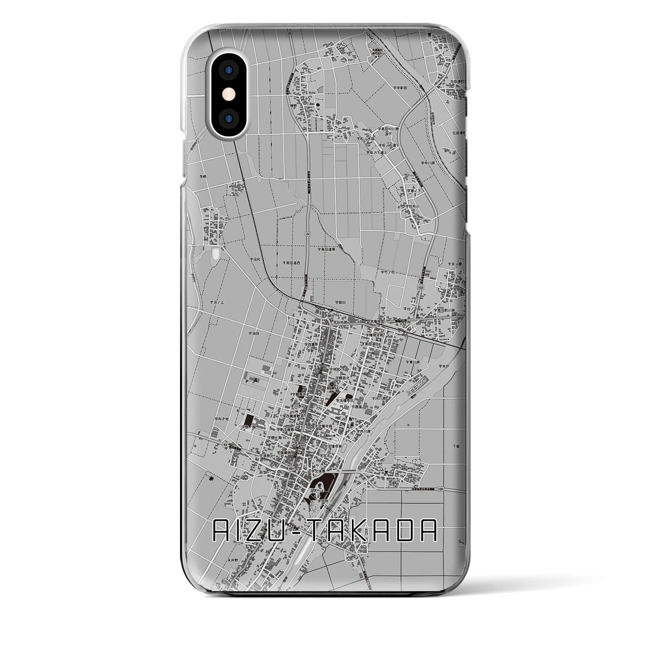 【会津高田(福島県)】地図柄iPhoneケース(クリアタイプ)