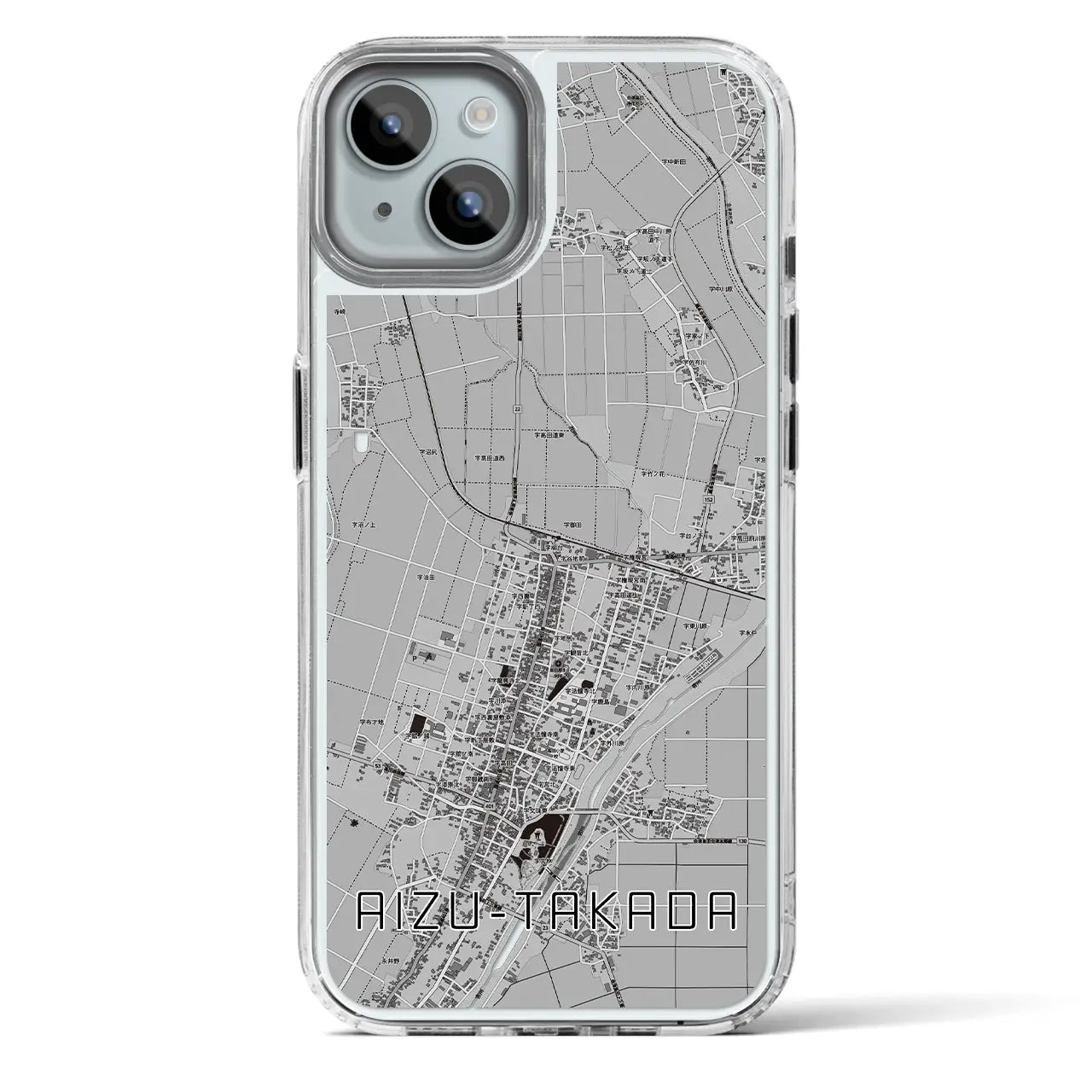 【会津高田(福島県)】地図柄iPhoneケース(MagSafeタイプ)