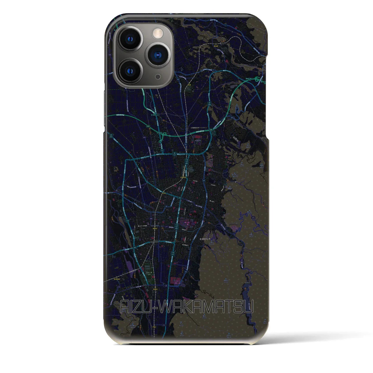 【会津若松(福島県)】地図柄iPhoneケース(バックカバータイプ)