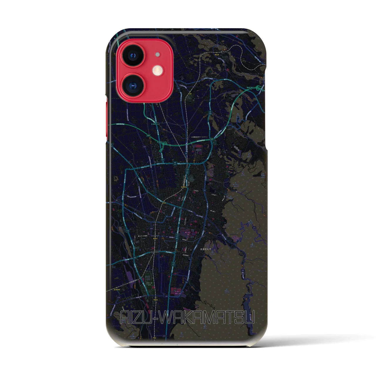 【会津若松(福島県)】地図柄iPhoneケース(バックカバータイプ)