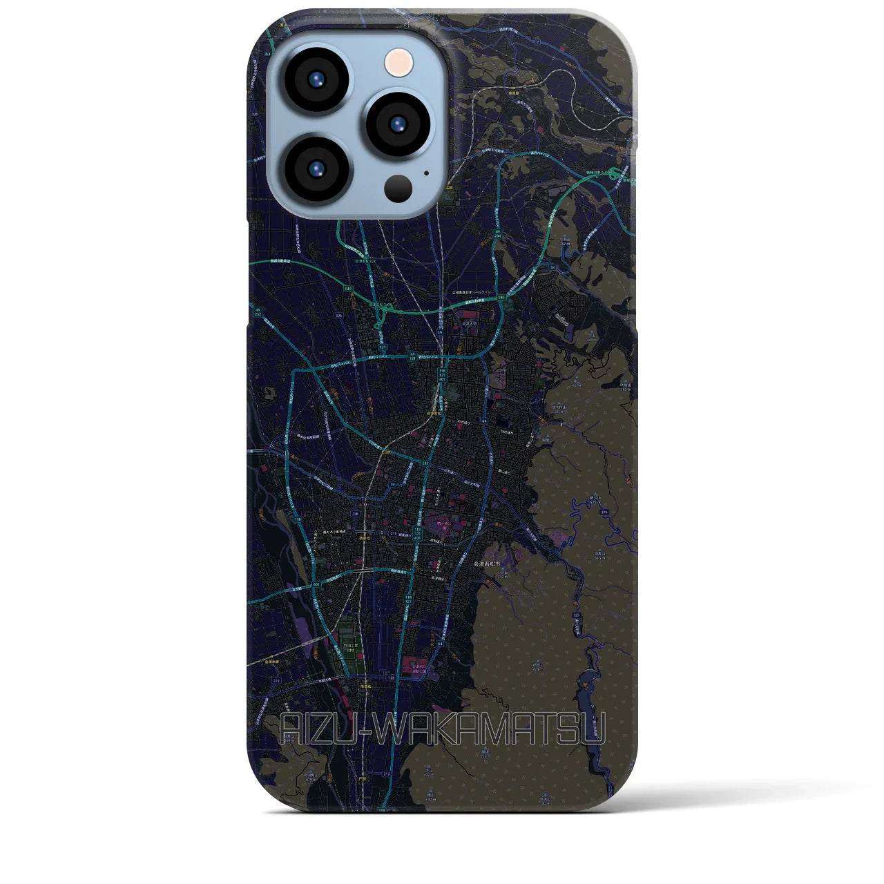 【会津若松(福島県)】地図柄iPhoneケース(バックカバータイプ)