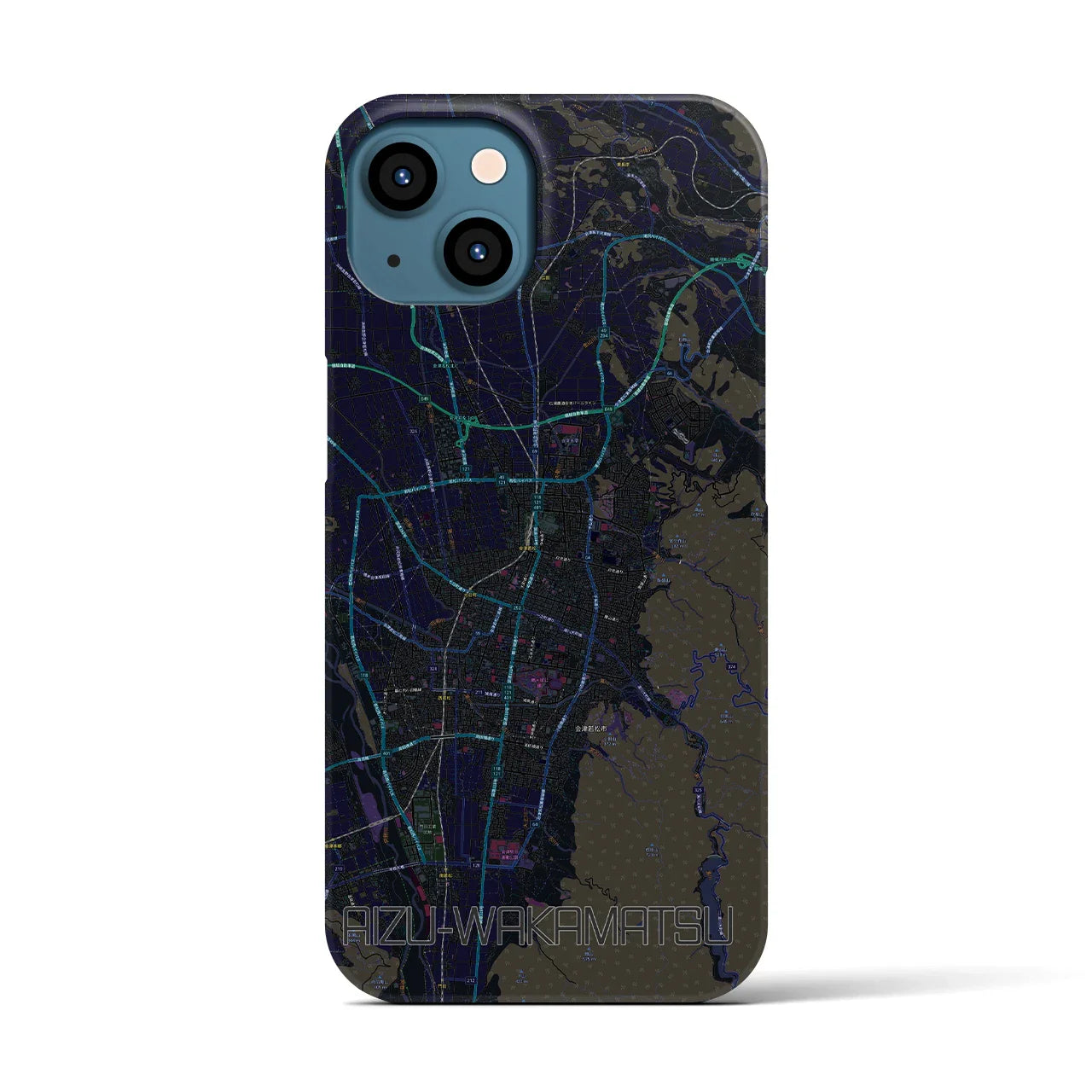 【会津若松(福島県)】地図柄iPhoneケース(バックカバータイプ)