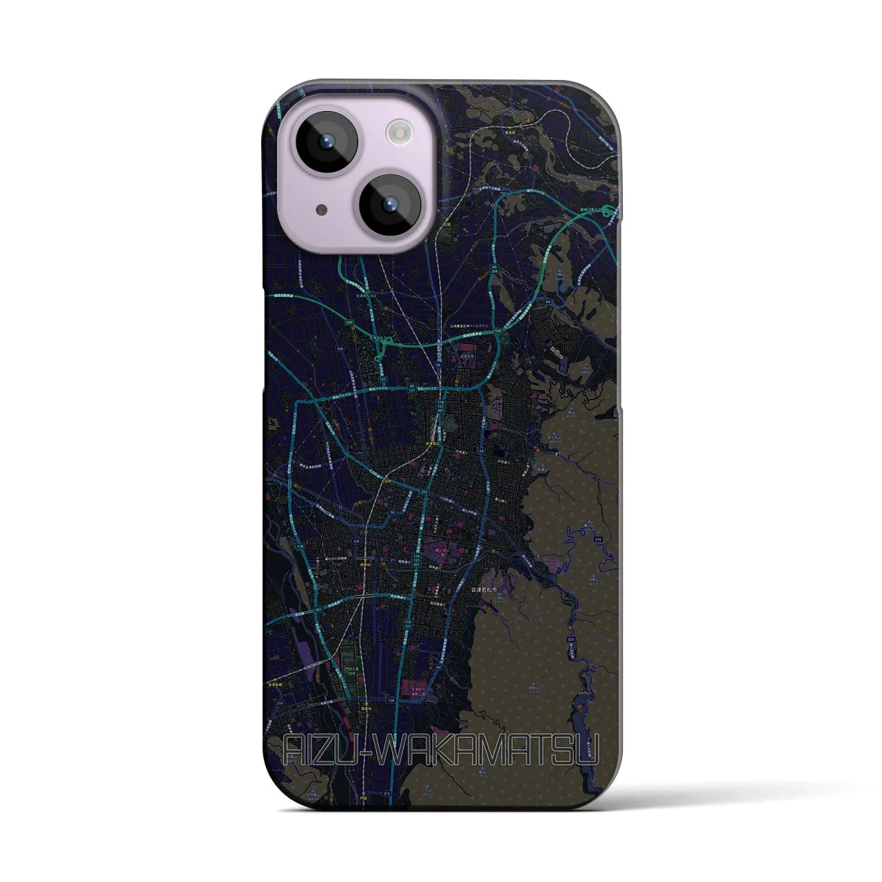 【会津若松(福島県)】地図柄iPhoneケース(バックカバータイプ)