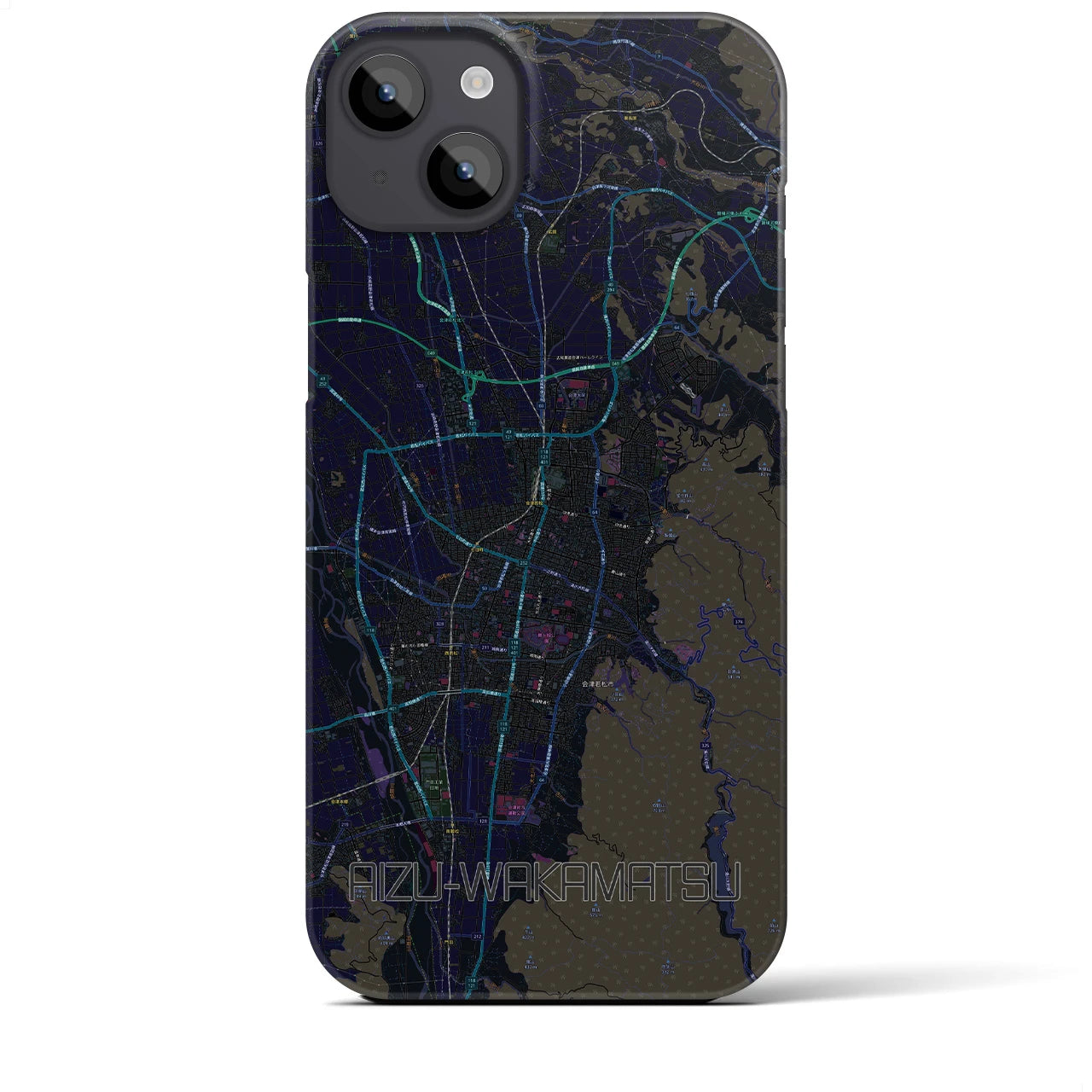 【会津若松(福島県)】地図柄iPhoneケース(バックカバータイプ)