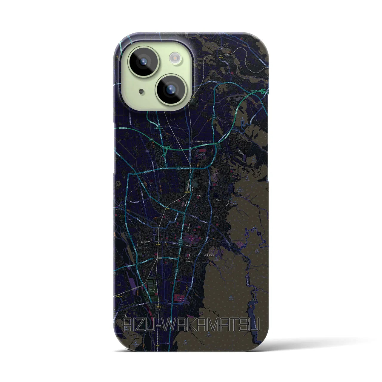 【会津若松(福島県)】地図柄iPhoneケース(バックカバータイプ)