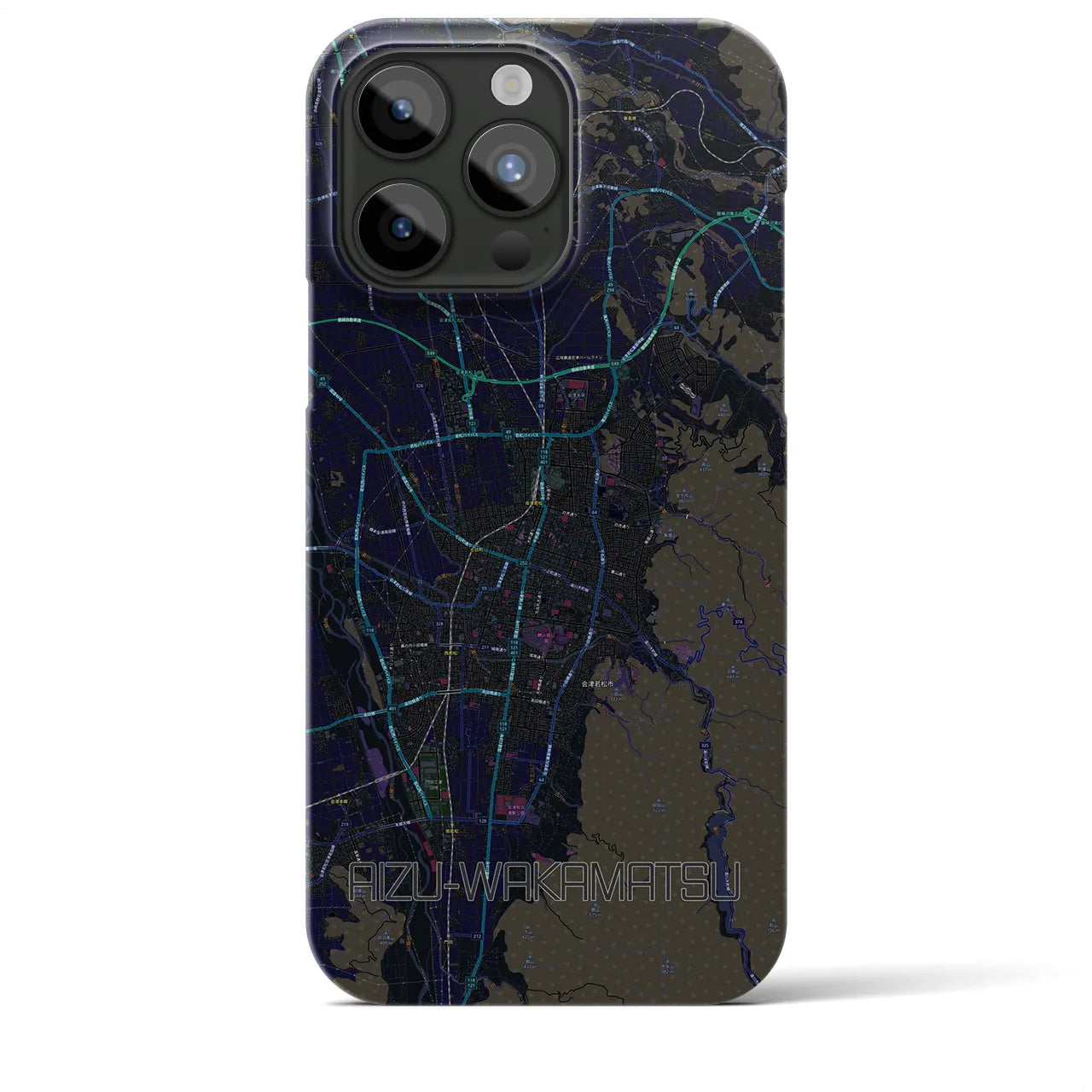 【会津若松(福島県)】地図柄iPhoneケース(バックカバータイプ)