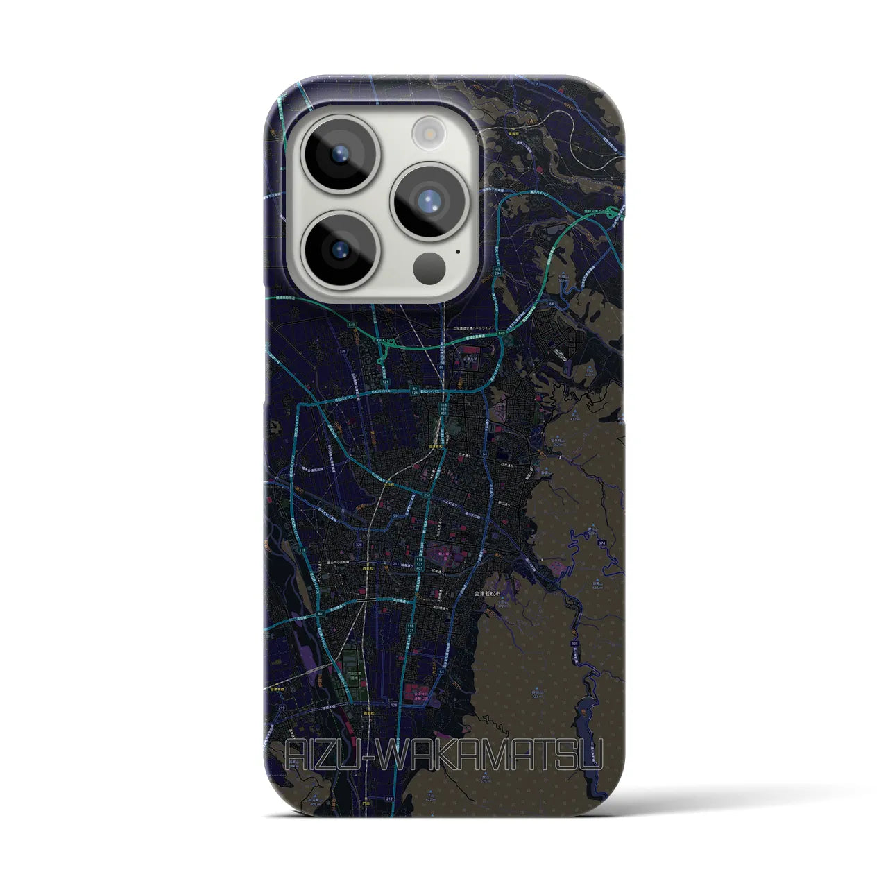 【会津若松(福島県)】地図柄iPhoneケース(バックカバータイプ)