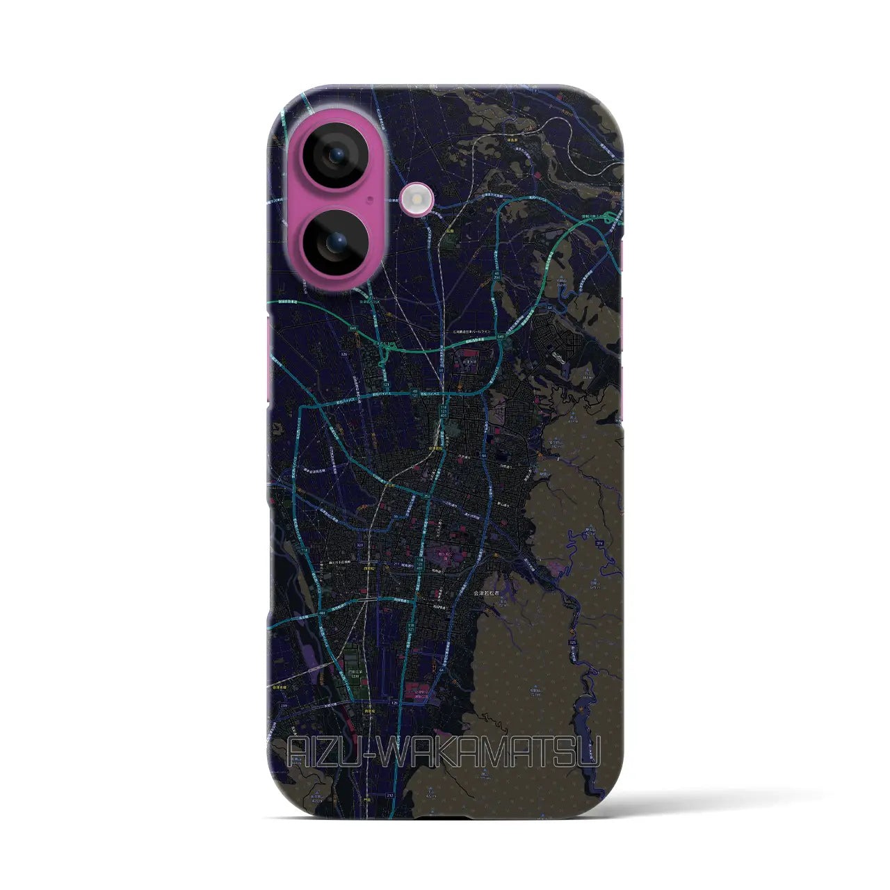 【会津若松(福島県)】地図柄iPhoneケース(バックカバータイプ)