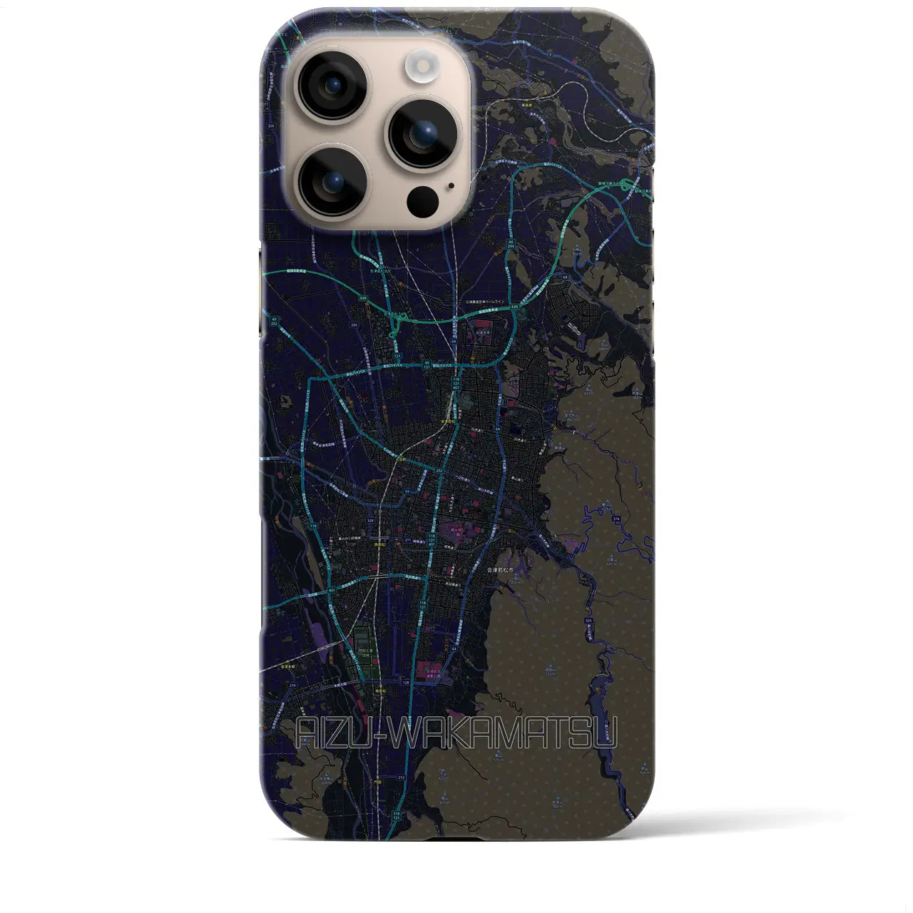 【会津若松(福島県)】地図柄iPhoneケース(バックカバータイプ)