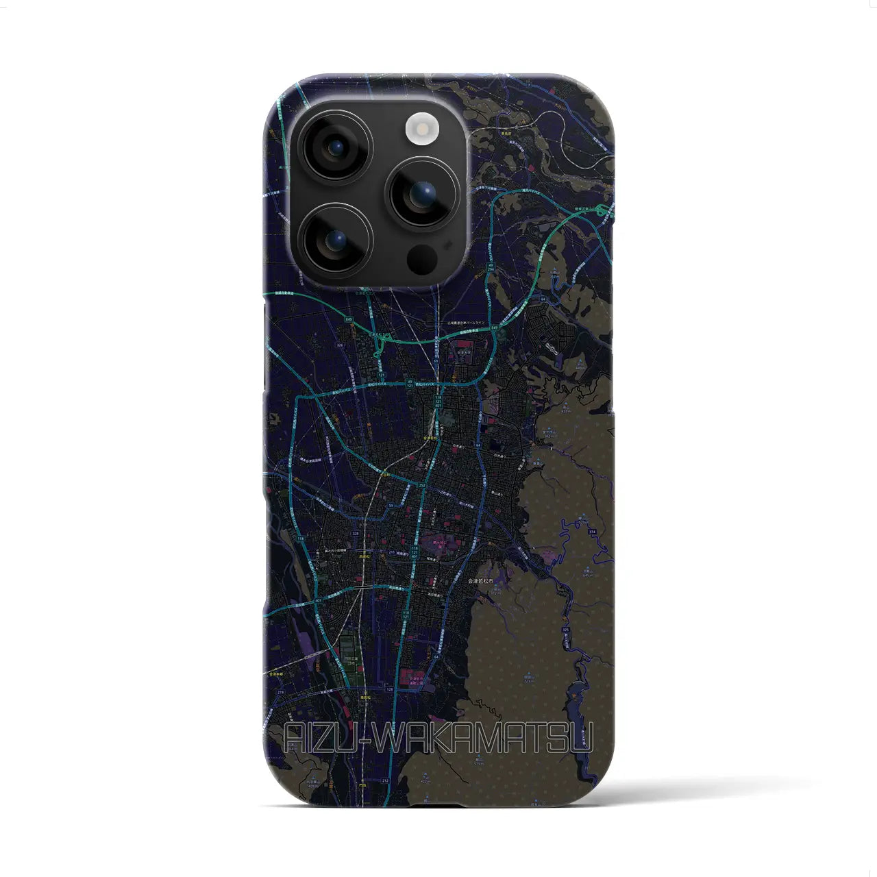 【会津若松(福島県)】地図柄iPhoneケース(バックカバータイプ)