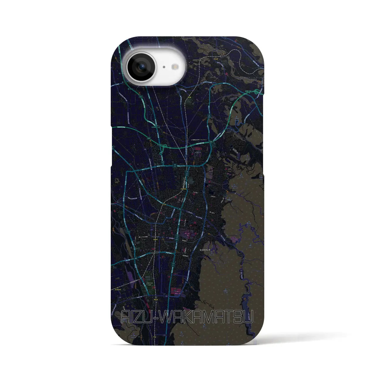 【会津若松(福島県)】地図柄iPhoneケース(バックカバータイプ)