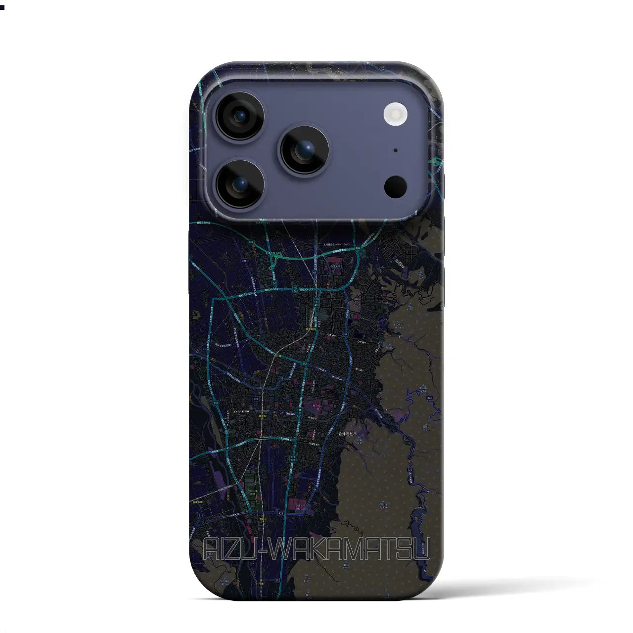 【会津若松(福島県)】地図柄iPhoneケース(バックカバータイプ)