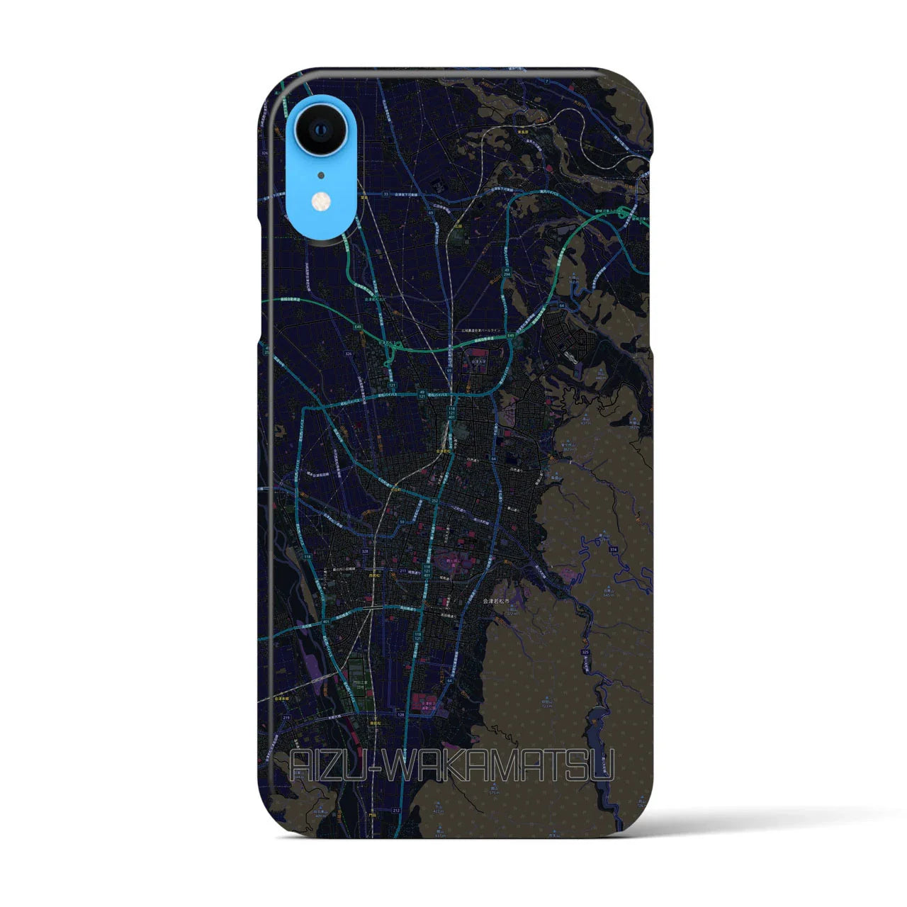 【会津若松(福島県)】地図柄iPhoneケース(バックカバータイプ)