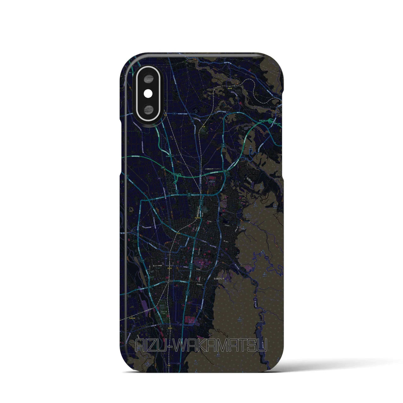 【会津若松(福島県)】地図柄iPhoneケース(バックカバータイプ)