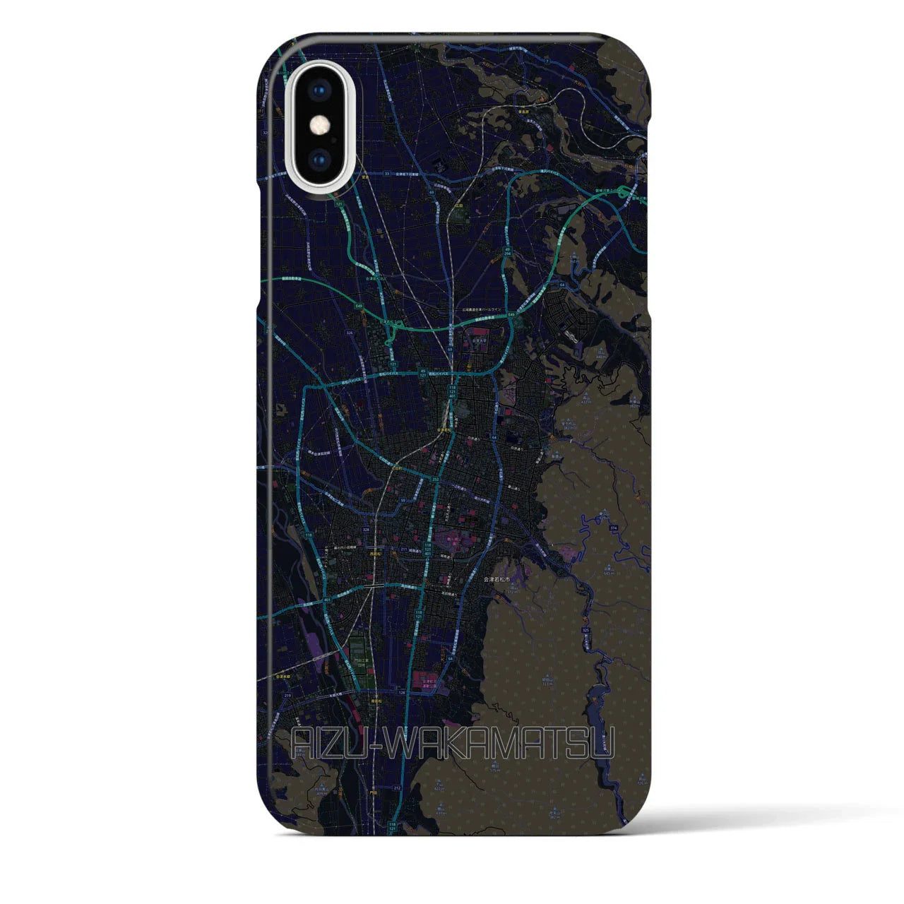 【会津若松(福島県)】地図柄iPhoneケース(バックカバータイプ)