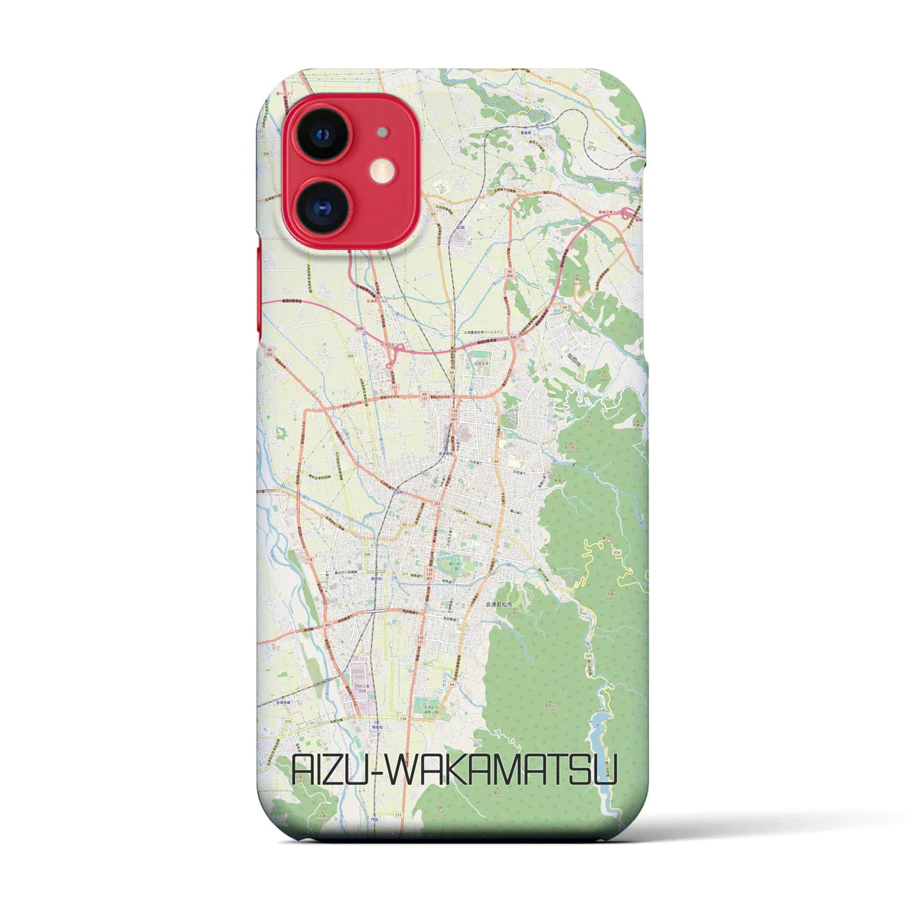 【会津若松(福島県)】地図柄iPhoneケース(バックカバータイプ)