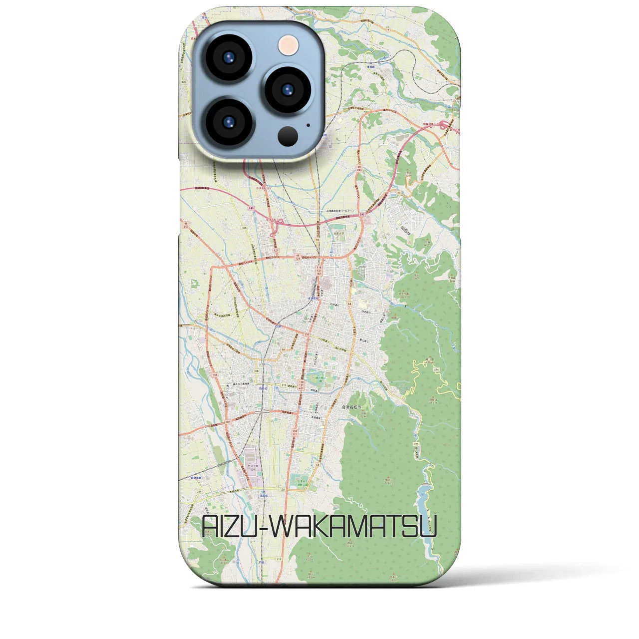 【会津若松(福島県)】地図柄iPhoneケース(バックカバータイプ)