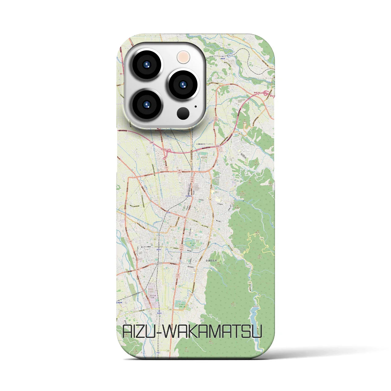 【会津若松(福島県)】地図柄iPhoneケース(バックカバータイプ)