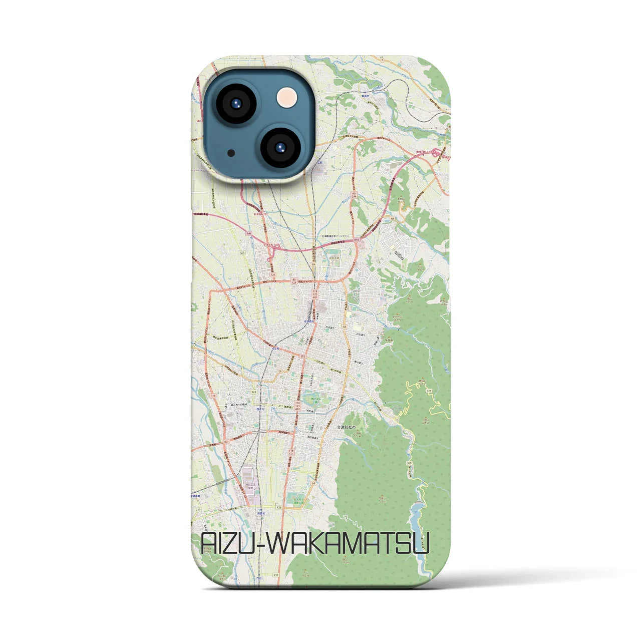 【会津若松(福島県)】地図柄iPhoneケース(バックカバータイプ)