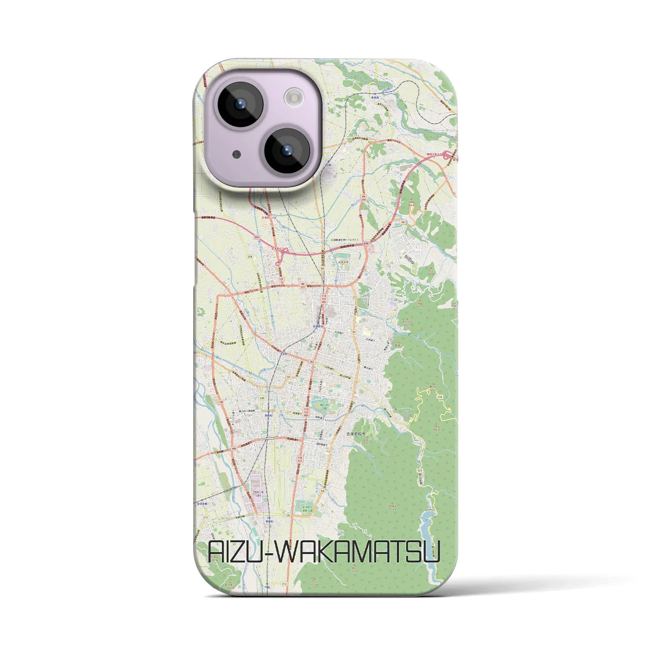 【会津若松(福島県)】地図柄iPhoneケース(バックカバータイプ)