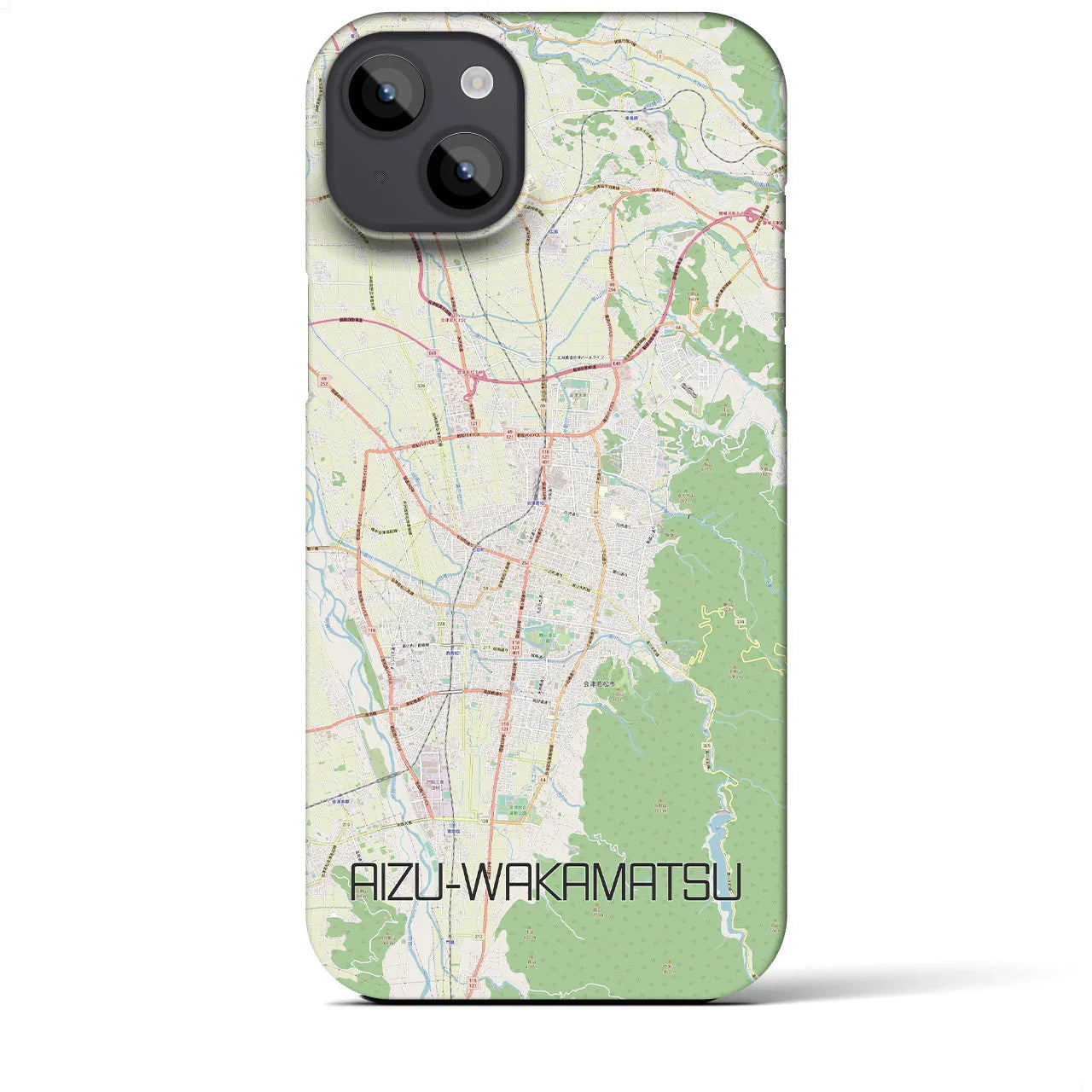 【会津若松(福島県)】地図柄iPhoneケース(バックカバータイプ)