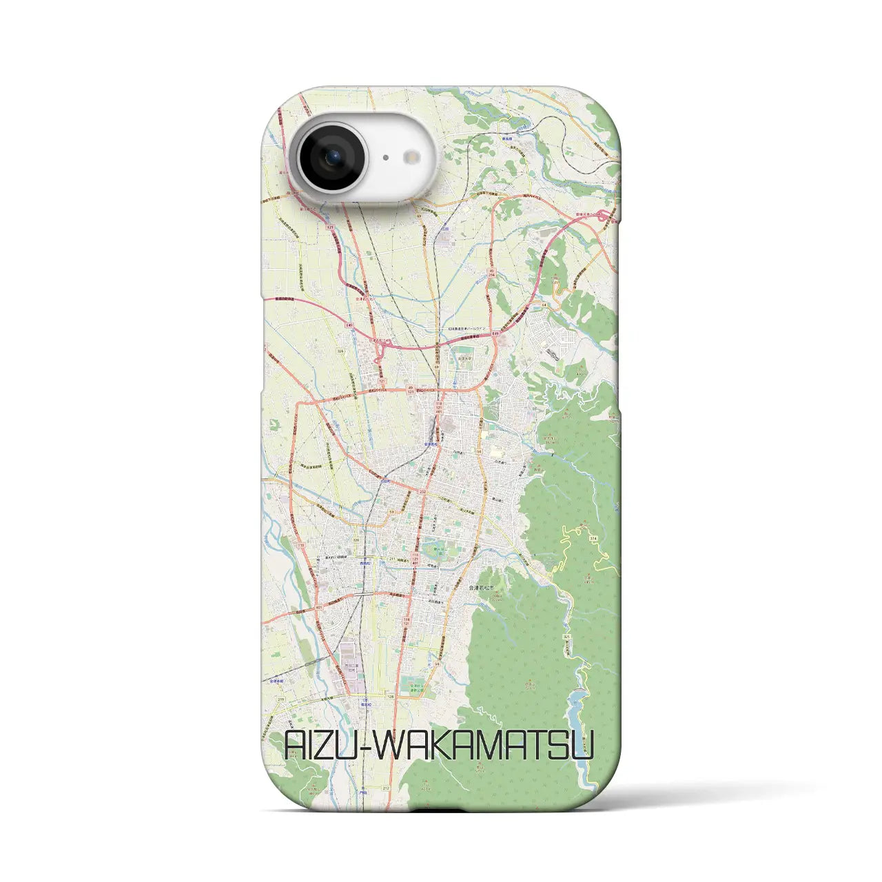 【会津若松(福島県)】地図柄iPhoneケース(バックカバータイプ)