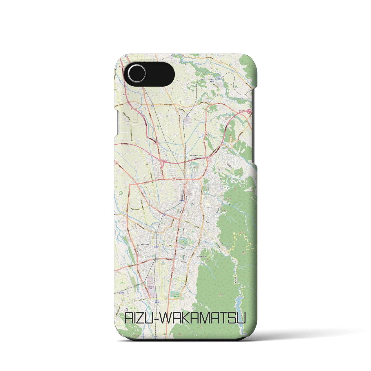 【会津若松(福島県)】地図柄iPhoneケース(バックカバータイプ)