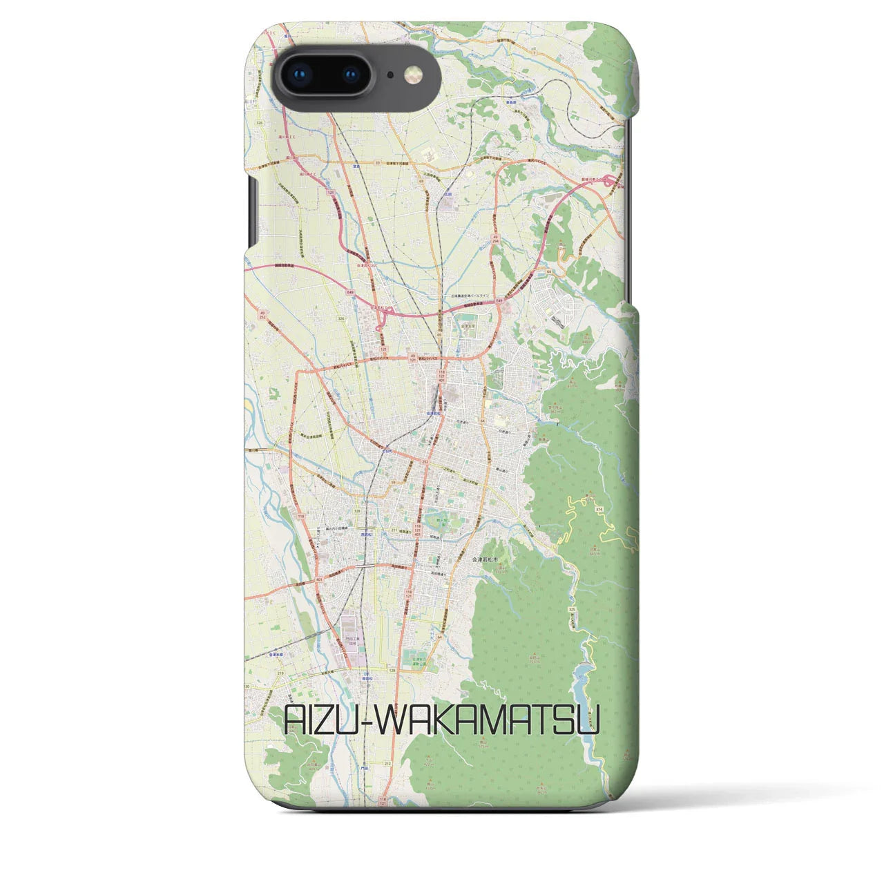 【会津若松(福島県)】地図柄iPhoneケース(バックカバータイプ)