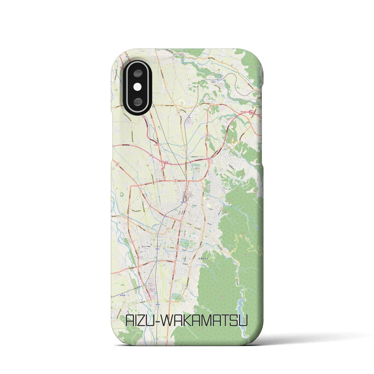【会津若松(福島県)】地図柄iPhoneケース(バックカバータイプ)