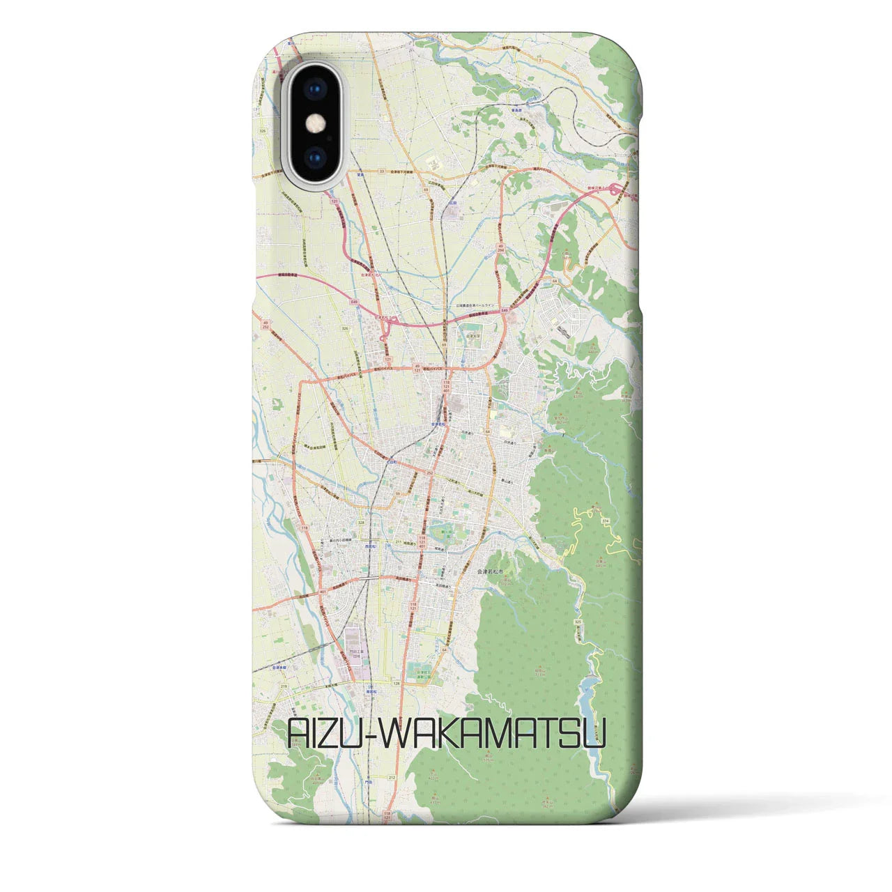 【会津若松(福島県)】地図柄iPhoneケース(バックカバータイプ)