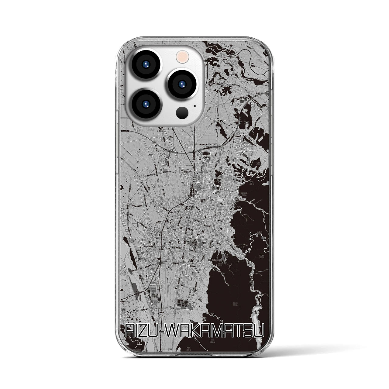 【会津若松(福島県)】地図柄iPhoneケース(クリアタイプ)