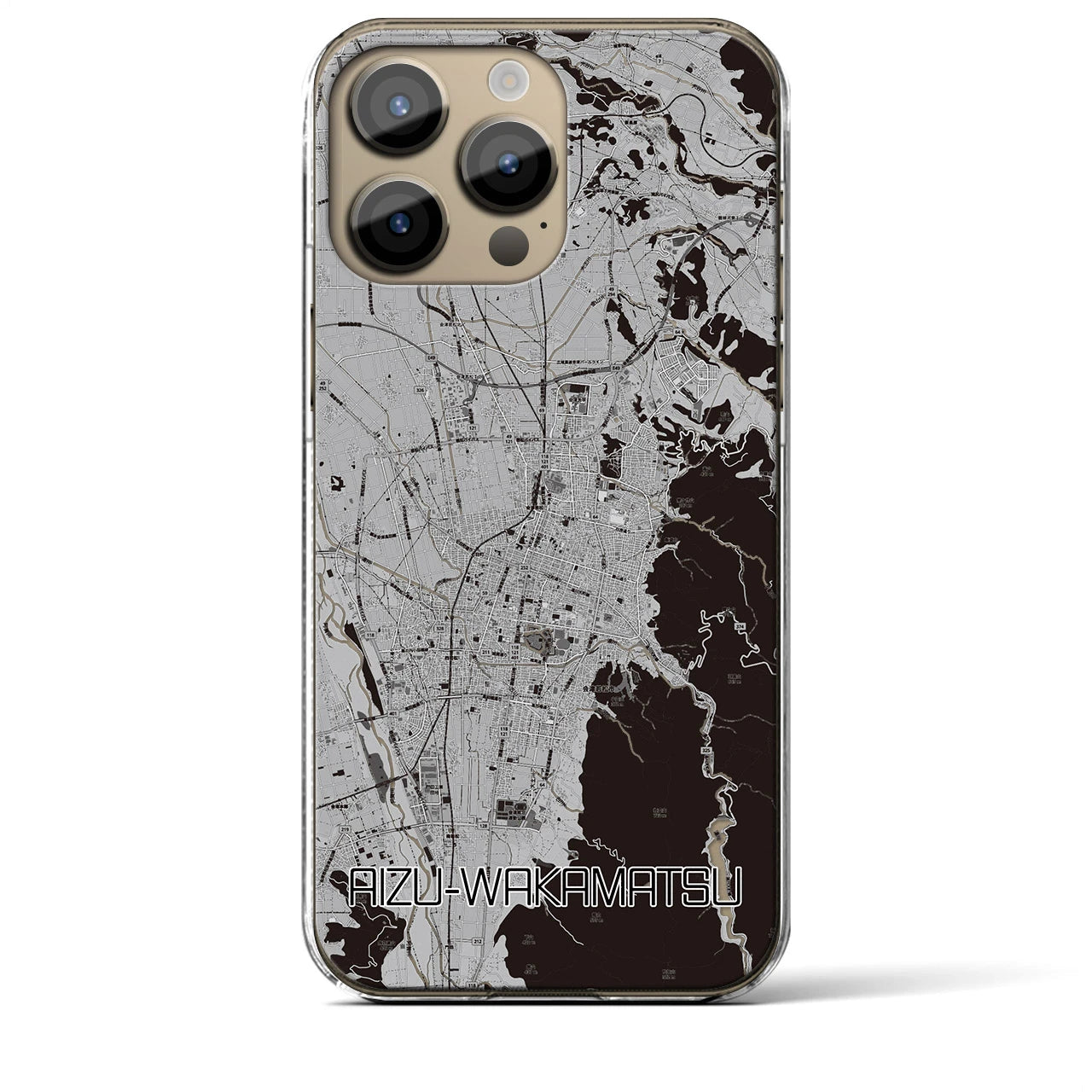 【会津若松(福島県)】地図柄iPhoneケース(クリアタイプ)