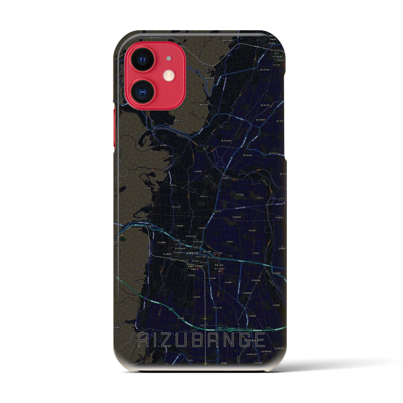 【会津坂下(福島県)】地図柄iPhoneケース(バックカバータイプ)