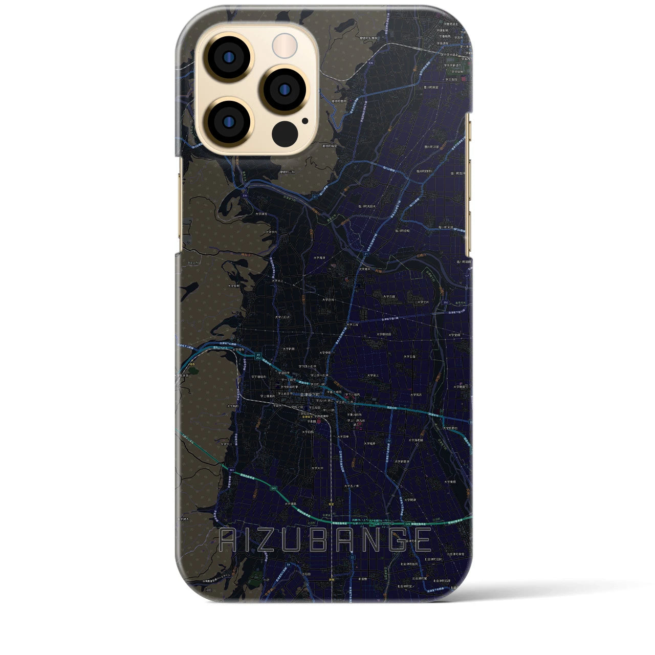 【会津坂下(福島県)】地図柄iPhoneケース(バックカバータイプ)