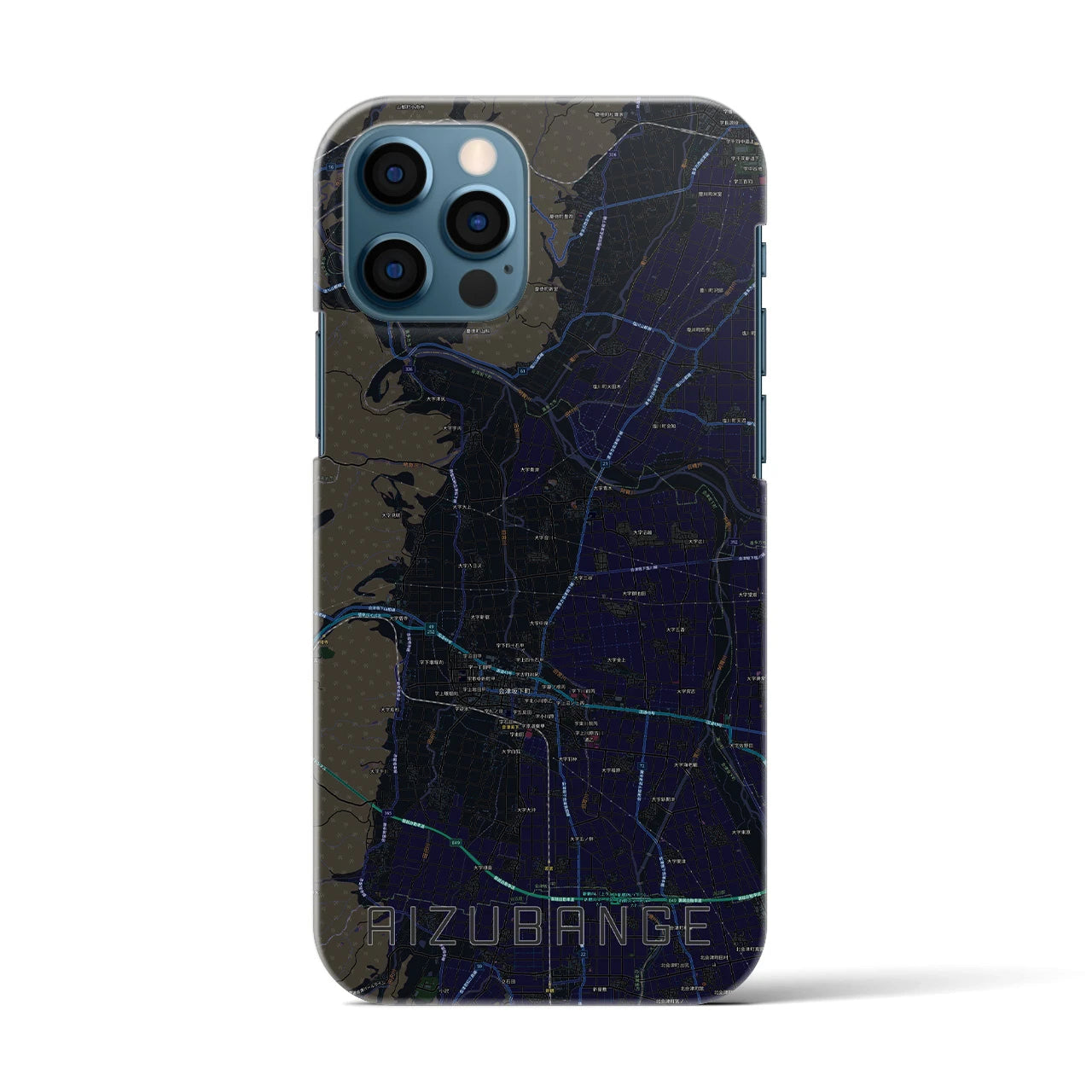 【会津坂下(福島県)】地図柄iPhoneケース(バックカバータイプ)