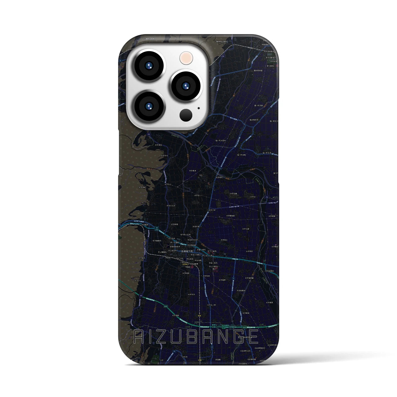 【会津坂下(福島県)】地図柄iPhoneケース(バックカバータイプ)