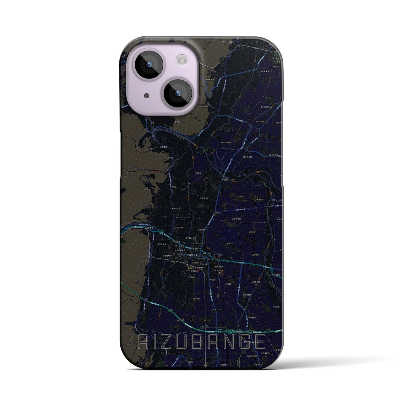 【会津坂下(福島県)】地図柄iPhoneケース(バックカバータイプ)
